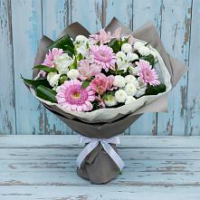 Букет цветов из:  Герберы, Альстромерии и Хризантемы в Новую