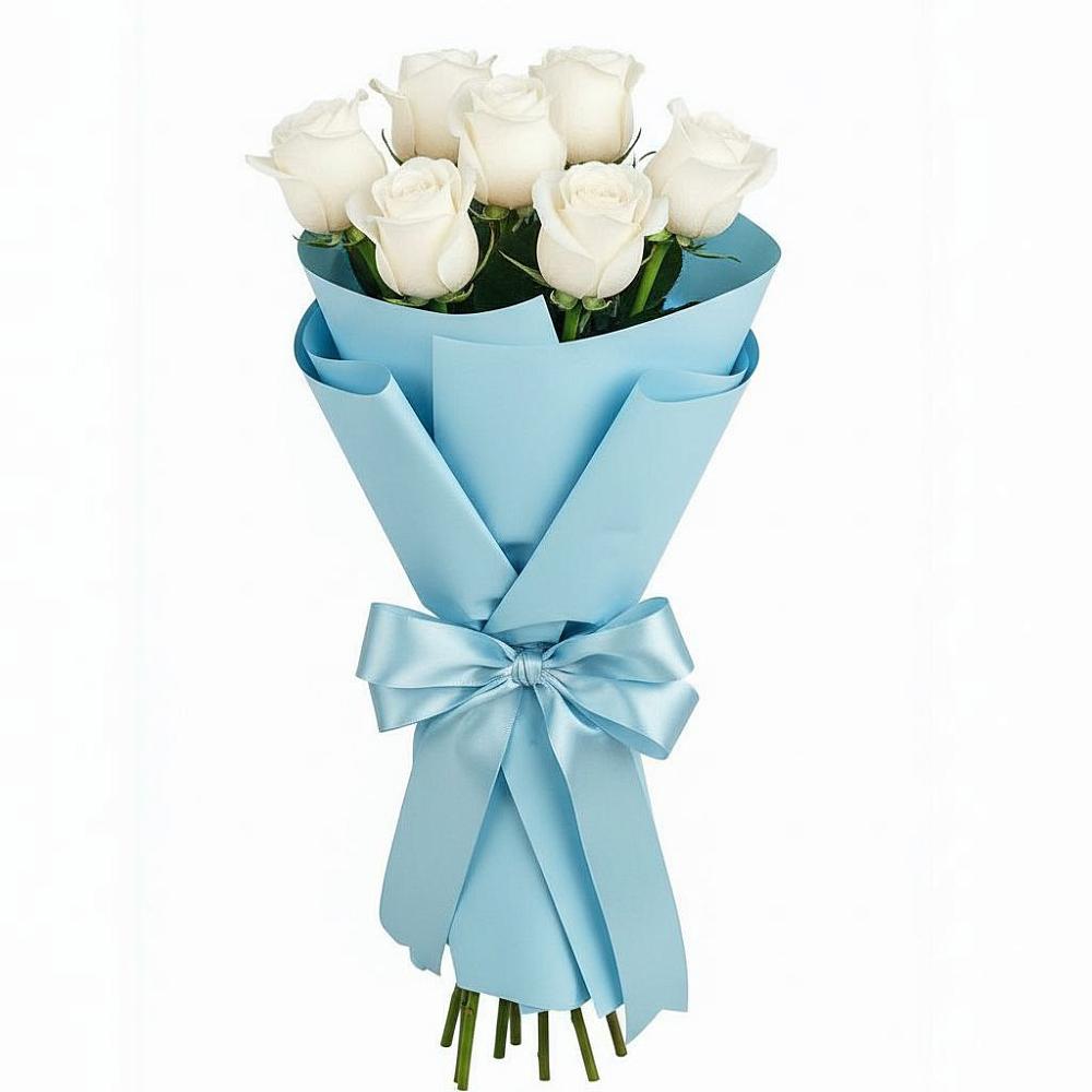 Букет 7 белых роз Проуд в Новую