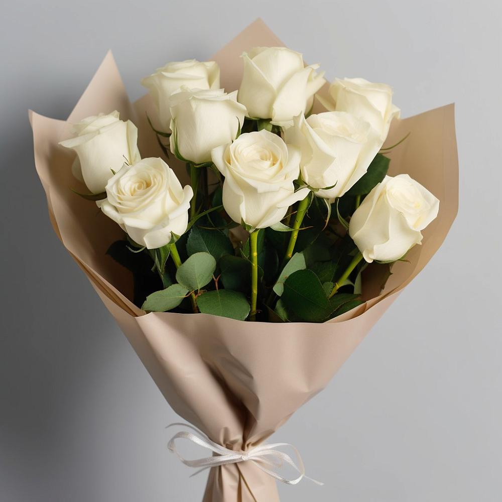 Букет 9 Белых роз Эдлесс Лав в Новую