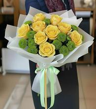 Букет цветов из:  Хризантемы и Розы #REPLACE_PRED# Новую