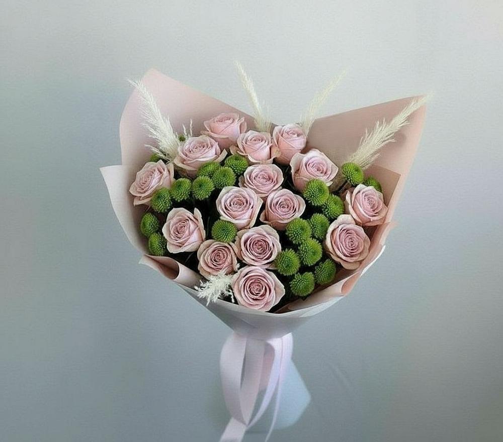 Букет цветов из: Розы и Хризантемы в Новую