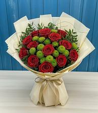 Букет цветов из:  Розы и Хризантемы #REPLACE_PRED# Новую